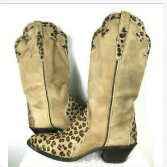 women's leopard western boots
